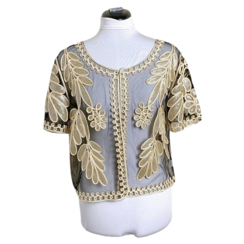 Vintage Simply Couture Sequin Embellished Sheer Cardigan